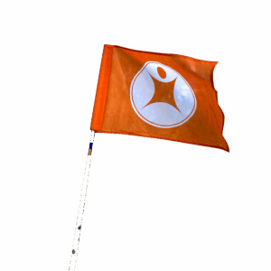 Golf Pin Mirror Print Flag with Plastic Pocket