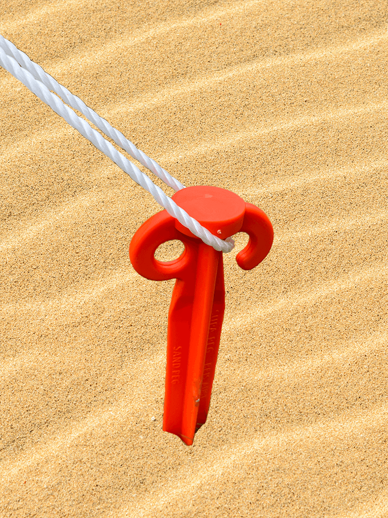 A large sand peg for use on beaches