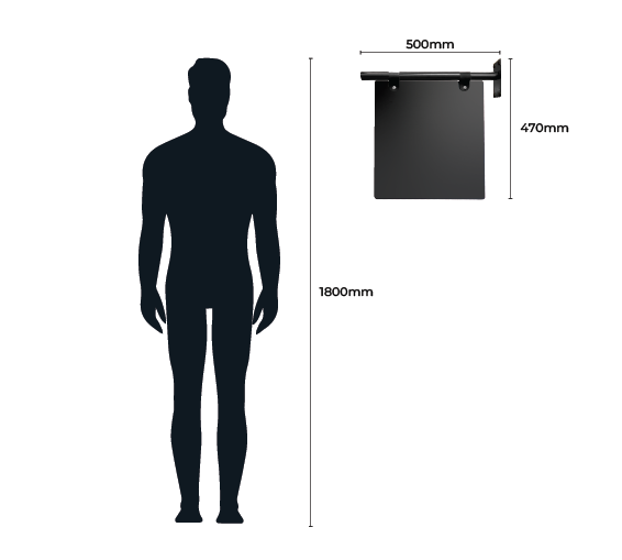 swing wall sign sizing